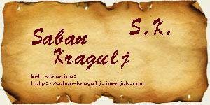 Šaban Kragulj vizit kartica